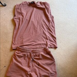 FANCY HOMEBODY Dusty Rose Lounge Shorts